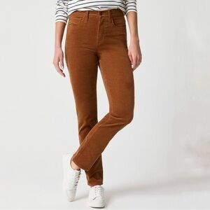 J. Crew Factory Corduroy Full-Length Essential Straight Leg Pant in Brown
